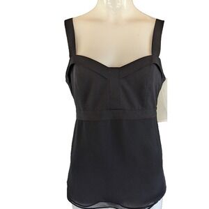 Gap Women Babydoll Tank Top XS Swiss Dot Sheer Layers Flowing Dainty Preppy Cute